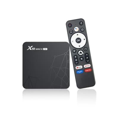 Android TV Box 14.0,Android Box 4K HDR10 2GB RAM 16GB ROM RK3518 Quad Core, 2.4G /5G dual-band WIFI Bluetooth 5.0, Ethernet 10/100M TV Box Android