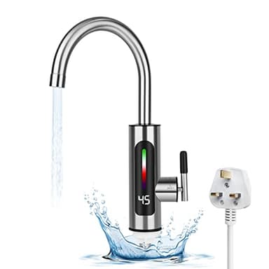 Electric Hot Water Faucet 3000W, Tankless Electric Heater Kitchen Sink Faucet, Instant Hot Water Tankless Electric Hot Water Faucet for Kitchen Sink/Bathroom