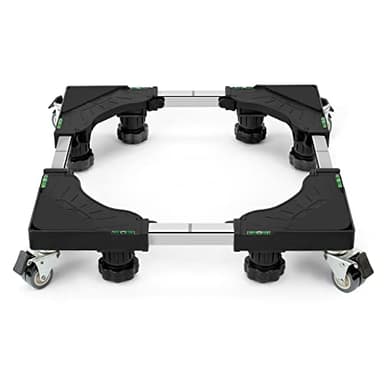 W B D WEIBIDA Adjustable Appliance Dolly Cart with 4 Locking Wheels and 8 Dolly Feet, Max Weight 600LBS, Small Furniture Appliance Rollers for Dryer, Refrigerator and Washer, 16” to 24-3/8” Adjustable