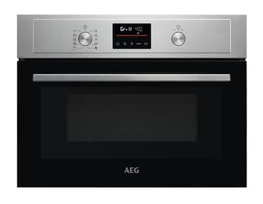 AEG 3000 Series Solo Microwave & Grill - Integrated Oven KMX525060M, 42L, Grill Function, Defrost, Electronic Display, Clean Enamel, Built-In 450x560x550mm, Stainless Steel Antifingerprint Coating