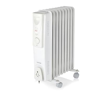 Warmlite WL43004YW 2000W 9-Fin Oil Filled Radiator with 3 Power Settings and Adjustable Timer, White