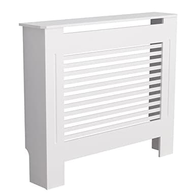 High Radiator Cover Wood Cabinet: Internal Height 100cm Small White Heater Covers Internal Heights 90cm or 91cm Horizontal Slats Modern Tall Radiator Shelf Thicken MDF Wooden Kitchen Bedroom