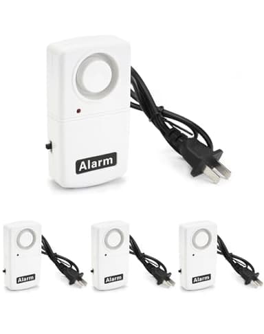 QWORK Power Failure Alarm, 4 Pack Automatic Power Cut Failure Outage Alarm 120db LED Indicator Smart Warning Siren Power by 9V Battery (NOT Included), Plug 220V