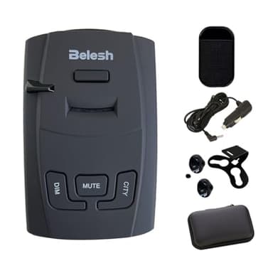 S360 Radar Detector – X/K/Ka Band & Laser Detection, detectable Police Speed Trap Detector for Cars LaserEye and False Alert Filtering (BELESH)