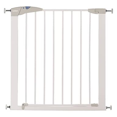 Munchkin Lindam Stair Gate | Sure Shut Axis Toddler & Baby Gate | Pressure Fit | For Stairs & Doorways, Easy Install No-Screws | 76-82cm| White