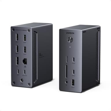 UGREEN Docking Station, Triple 4K Display (2x HDMI+ DP), 14-Port USB-C Dock, 100W Max Charging for Laptop, 27W Max USBC, 10Gbps USB-C/A, 170MB/s SD, Ethernet, Audio, 140W Power Supply for Dell, HP