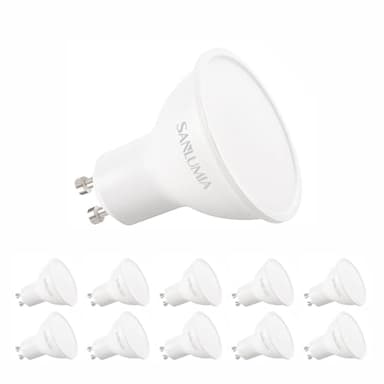 sanlumia 10 X 8.6W GU10 LED Spotlight Bulbs 880lm 100 Degree Beam Angle Light Bulb Non Dimmable 100W Halogen Equivalen Cool White 6400K