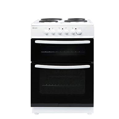 Haden Electric Cooker 60cm Freestanding – 4 Solid Plate Rings - Oven With Top Grill - Conventional Oven - 1000W Variable Grill - Easy To Clean Interior