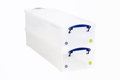 Really Useful Box Plastic Storage 22 Litre Clear (Pack Of 2)