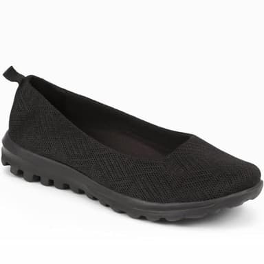 Pavers Women's Pumps in Black with Cushioned Memory Foam Insole - Casual Slip On Shoes - Comfortable Stylish Ladies Footwear - Size UK 6 / EU 39