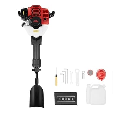 Garden Tree Digger, 52cc 2-stroke Petrol Powered Excavator Digging Machine with Shovel, 1900w 6500r/min Portable Tree Excavator for Garden Farm and Home
