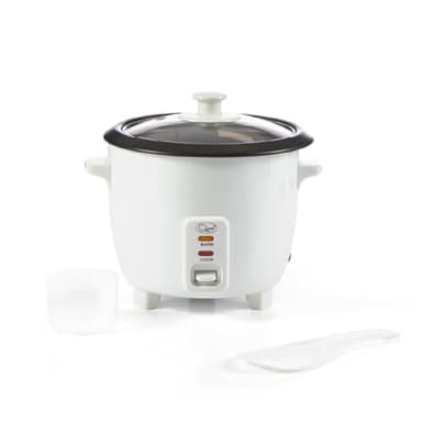 Quest 35530 0.8L Rice Cooker/Up to 4 Servings/Non-Stick Removable Bowl/Keep Warm Functionality/Includes Measuring Cup & Spatula/Cook White or Brown Rice, Porridge and more