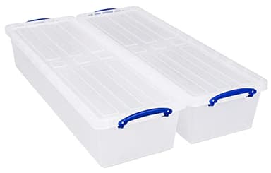 Really Useful Box Plastic Storage 25.5 Litre Clear (Pack of 2)
