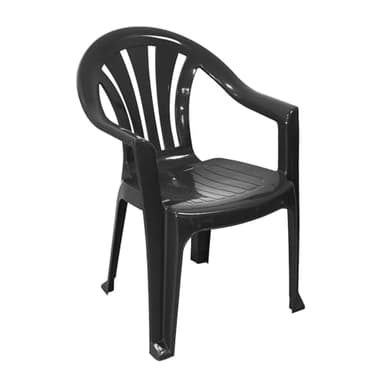 simpa Solana BLACK Stackable Low Back Plastic Garden Chair for Indoor or Outdoor Use - Choose from Black, Green, White & Taupe Colours.