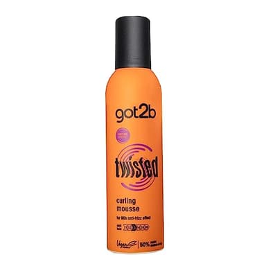 got2b Twisted Curling Mousse 250 ml, Chill Hold Mousse for Curly Hair, 96h Long-Lasting Anti-Frizz Effect, Moisturised Feeling, Vegan Formula