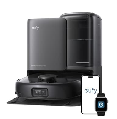 eufy E25 Omni Robot Vacuum Cleaner with Mop, HydroJet System, 20,000 Pa Turbo Powerful Suction, Zero Tangling, Corner-to-Edge Deep Cleaning and Mop Lifting, with Auto All-In-One Station