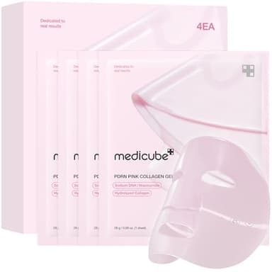medicube Salmon DNA PDRN pink collagen jelly gel mask | overnight face mask for glass glow skin- elasticity, hydrating, firming and moisturising | korean skincare, 28g, 4ea