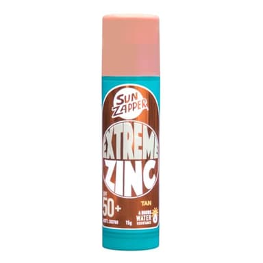 Sun Zapper Zinc Stick - Tan, Light Skin Tinted Sunblock Stick SPF 50+ Zinc Oxide Sunscreen for Face Mineral Sun Cream Made in Australia