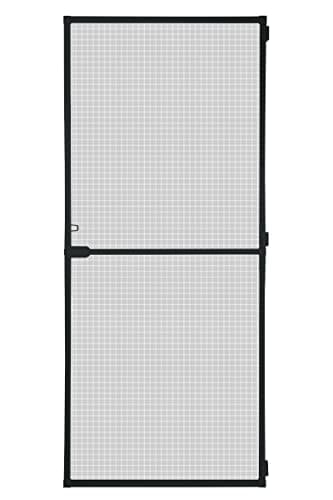 Schellenberg 70931 Fly Screen Balcony Door, Insect Protection Door Action 100 x 210 cm Divided, 14 mm Installation Depth, Anthracite