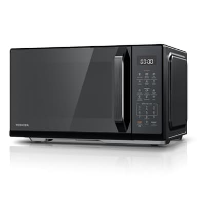 Toshiba Black Mirror Microwave 900w 23L Microwave Oven with Digital Display, Solo, Auto Defrost, One-touch Express Cook with 11 Power Levels, 7 Auto Menus, Perfect for 10'' pizza, MW3-EM23PF(MB)