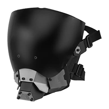 Zhongren Cyber Punk Face Mask Cosplay Cool Punk Full Face Mask Costumes Anti-Fog Detachable Half Face Mask Techwear for Men Women Halloween Party Prop Music Festival