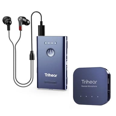 Trihear Convo Hearing Amplifier With Remote Mic | Easy-to-Use Rechargeable Hearing Aid Alternative for Seniors, Elderly | Personal Sound Amplifier for Hearing Loss, Impaired