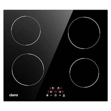 CIARRA CABBIH4-D Built-in Induction Hob 4 Zones Touch Control Ceramic Glass Plate 9 Power Levels Fast Heating Child Safety Lock Black