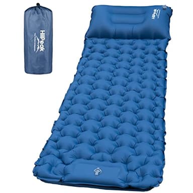 HiiPeak Camping Sleeping Pad - Ultralight Inflatable Sleeping Mat with Built-in Foot Pump & Pillow, Compact Waterproof Camping Air Mattress for Tent, Backpacking, Hiking, Tent Trap Traveling