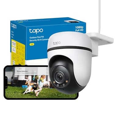 Tapo TC40 Pan/Tilt Smart Security Outdoor Camera, Full HD, 360° Smart Person Detection Motion Tracking, Color Night Vision, WiFi Camera No Monthly Fee, Two-Way Talk, IP65, Works with Alexa & Google