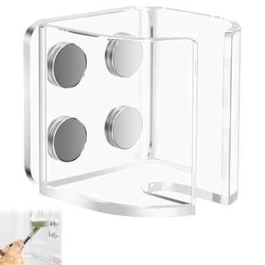 Elyyapt Hamster Water Bottle Holder Magnet Small Animals Bottles Stand Water Feeder Brackets Acrylic Hamster Bottle Holder for Hamsters, Rats, Guinea Pig, Mice, Rabbit, Gerbil, Small Pets