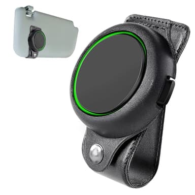 mylovetime ooono 2 Sun Visor Mount Car Compatible Co-Driver No2 Holder for OOONO Speed Camera Warning PU Leather Black
