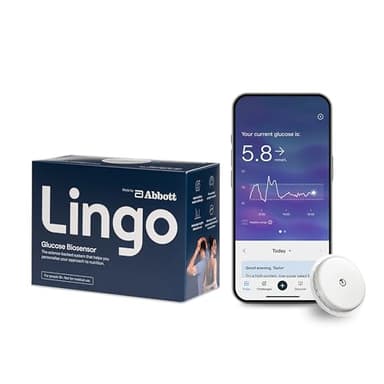 Lingo by Abbott|2-week CGM|Wearable Glucose Tracker|See your glucose response to food, exercise, sleep|Continuous Glucose Monitor & App to support your health goals|Works with iOS and Android|UK Only