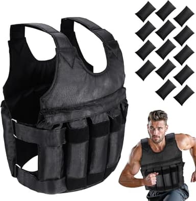 Weighted Vest 5Kg/10Kg/20Kg - Weighted Vest for Women & Men - Weight Vests - Body Weighted Jacket for Boxing, Cardio, Strength And Training - Durable Weighted Running Vest with Ironsand (10KG)