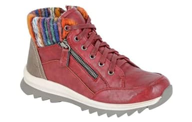 Cipriata ERTE L726 Ladies Faux Fur Lined Thermal Twin Zip 6 Eyelet Ankle Boots (Burgundy, UK Footwear Size System, Adult, Women, Numeric, Medium, 5)