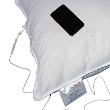 HOMESCAPES - WASHABLE - Music Pillow Super Microfibre Bounce Back Filling - Firmness Rating (Medium/Firm)