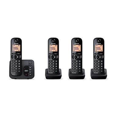 Panasonic Kx-Tgc224Eb Dect Cordless Phone With Answering Machine, Black