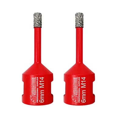 SHDIATOOL Dry Diamond Drill Core Bit 2pk Diameter 6mm Vacuum Brazed Drilling Porcelain Tile Granite Marble