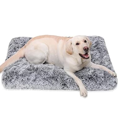 Jaspuriea Medium Dog Bed Washable Dog Crate Mattress Calming Fluffy Anti Anxiety Dog Beds Deluxe Plush Dog Mat with Anti-Slip Bottom,75x50x7cm