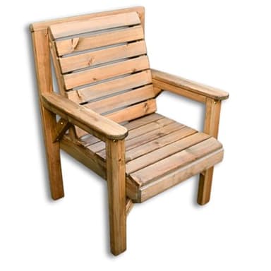 Wooden Garden Chair – Premium Solid Redwood Patio Chair, Fully Assembled No-Tool Outdoor Seat | Made in UK | 7–12 Day UK Delivery