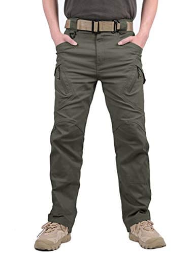MAGCOMSEN Men's Tactical Urban Combat Trousers Sportswear Hiking Hunting Cargo Pants Trousers 34 Zip Off Gray Green