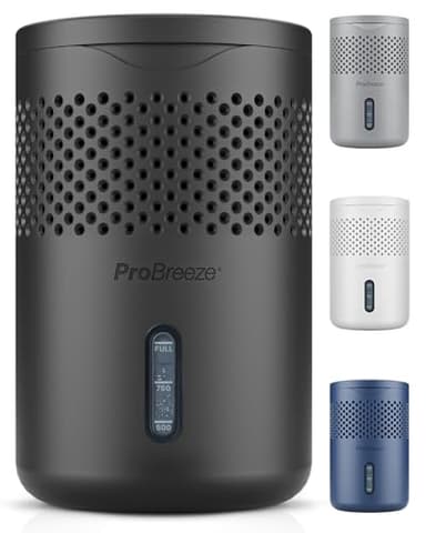 Pro Breeze Osmo® Dehumidifier - Silent & Refillable Moisture Absorber for Damp & Condensation at Home, Bedroom, Wardrobe, Car - Bathroom Mould Remover with 700g Refillable Tablet - Black