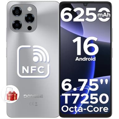 DOOGEE Note 58 Mobile Phones - Newest Android 16 Smartphone, 6.75" HD+ Display, 6250mAh Android Phones, 32GB(8GB RAM)+128GB+2TB SIM Free Mobile Phone, Face ID, Widevine L1, 5G WiFi/NFC/OTG