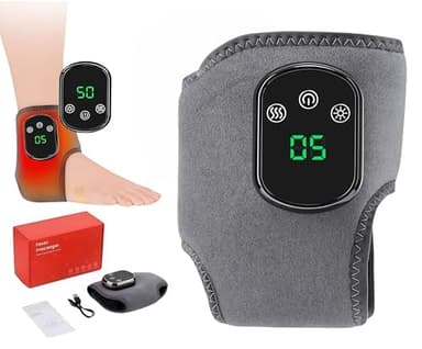 Best Foot Massager for Neuropathy & Foot Pain Relief | Massagers with Adjustable Heat and Compression Therapy Cordless Feet Massager for Home， Stimulator for Circulation | RejuvaCare (Grey-1pcs)