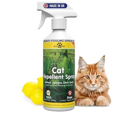 KinderPet® Eco Cat Repellent Stop Cats Anti Fouling Natural Humane Citrus Spray Cat Deterrent Stops Fouling Digging Pooping Peeing Urinating Scratching 500ml