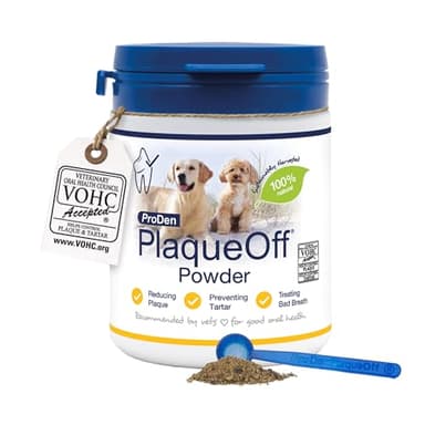 ProDen PlaqueOff Powder for Dogs & Cats, Tartar & Bad Breath Remover with 100% Natural Teeth Plaque Remover 180 g