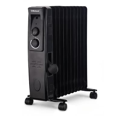 Belaco Oil Filled Radiator 11 Fins, Portable Electric Heater with Adjustable Thermostat, 3 Heat Settings, Overheat Protection, 2500W, Heavy-Duty Castors
