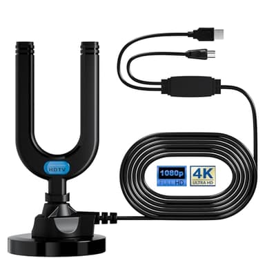 Diswoe TV Aerial, Indoor TV Aerial for Smart TV with Signal Booster High Gain Freeview Outdoor Antenna for 4K 1080P HDTV & VHF UHF DAB Radio with 26Ft Coax Cable