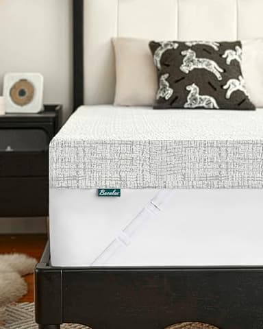 Bacalar Mattress Topper Double Bed Thick, Double Mattress Topper for Back Pain Relief