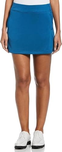PGA TOUR Women's 16" Tummy Control Solid Airflux Skort, Vintage Indigo, XL