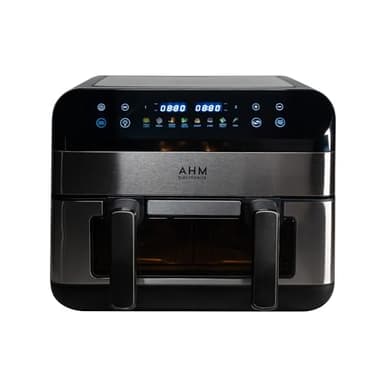 Dual Basket Air Fryer, 10L Capacity, Removable Divider, 8 Presets, Dual Cook, Smart Touch Control, Visual Windows